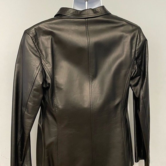 Duca Matiste women jacket blazer lambskin black 3 button front modern fit L - Picture 3 of 4